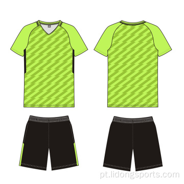 Conjunto de uniformes de equipe de futebol de poliéster personalizados